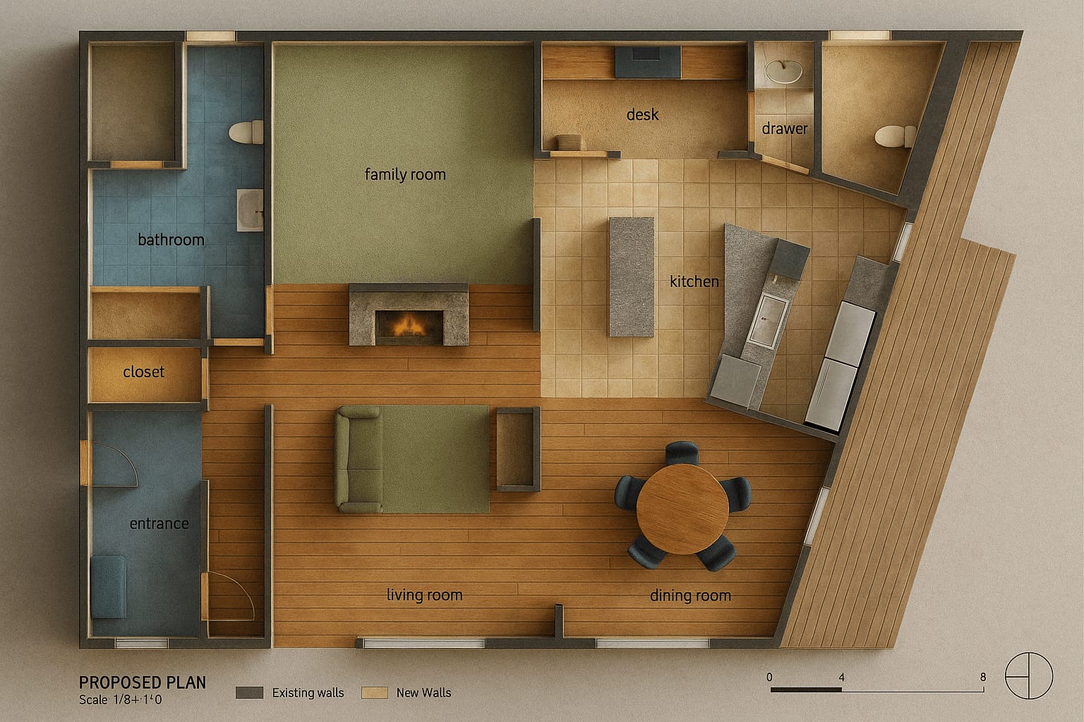 Floorplan to 3D Rendering