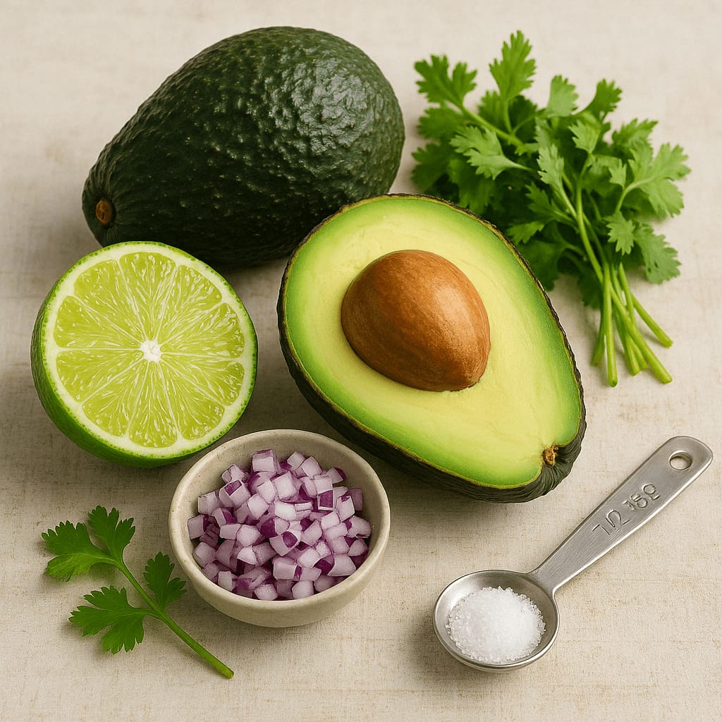 Guacamole Ingredients Layout